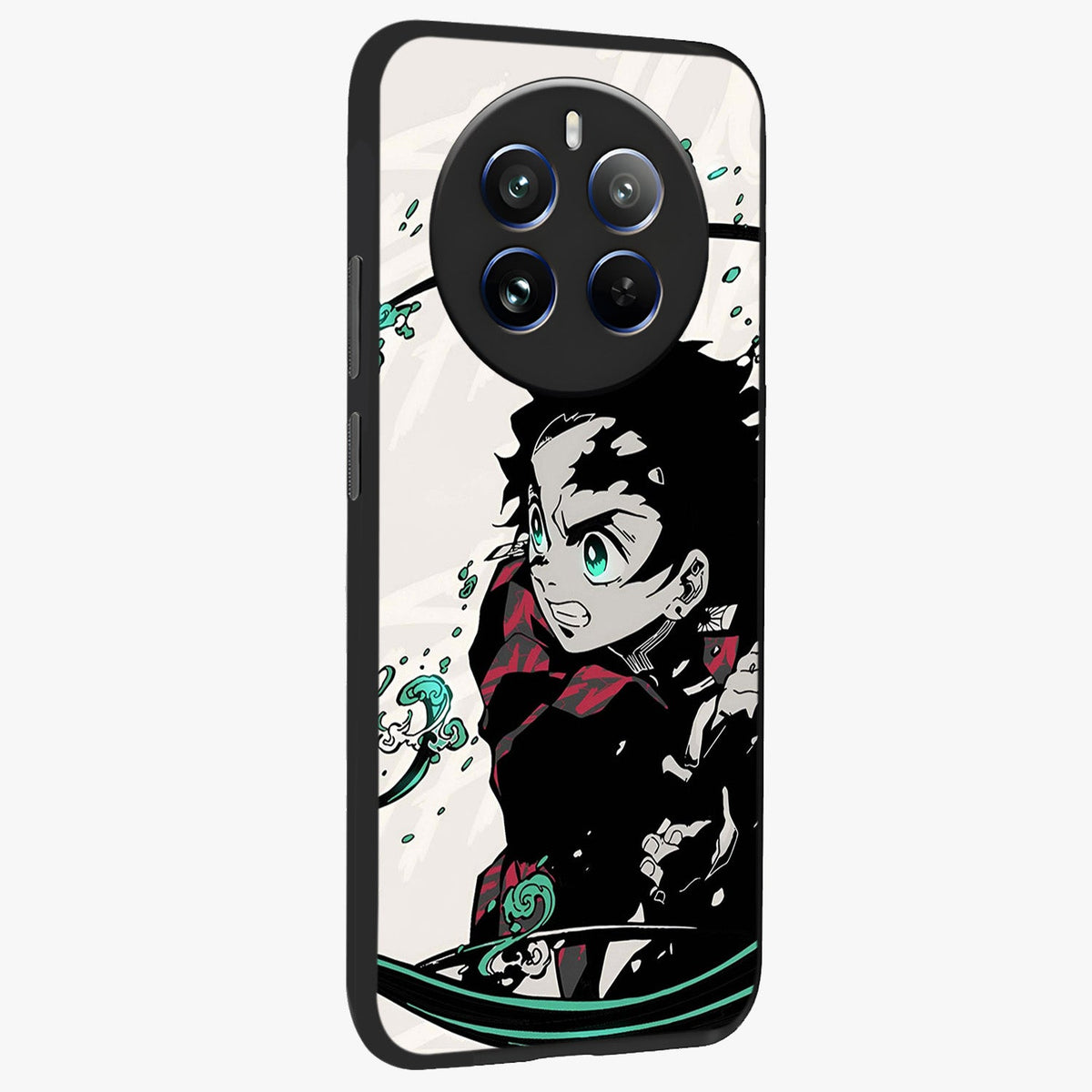 Demon Slayer Glass Case upright view showcasing powerful anime artwork with intense warrior theme.
