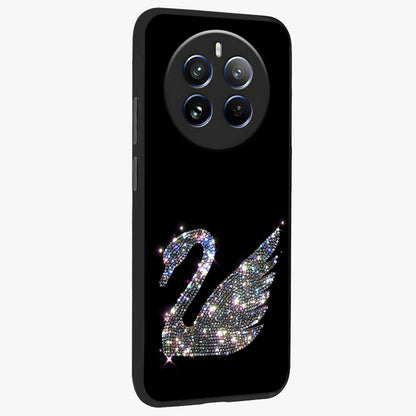 Starlit Swan Grace Glass Case upright view showcasing beautiful swan artwork with peaceful night themed design.