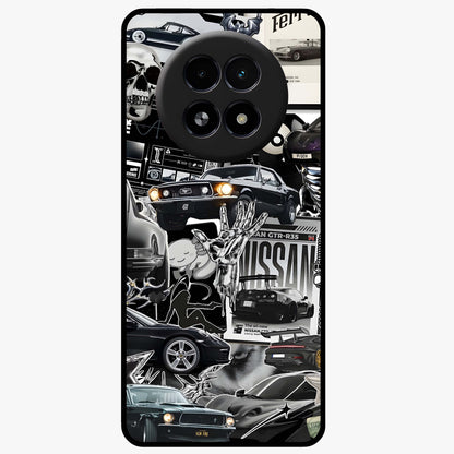Aesthetic Dark Love Glass Case showing flat back view with dark romantic artwork and glossy glass finish.