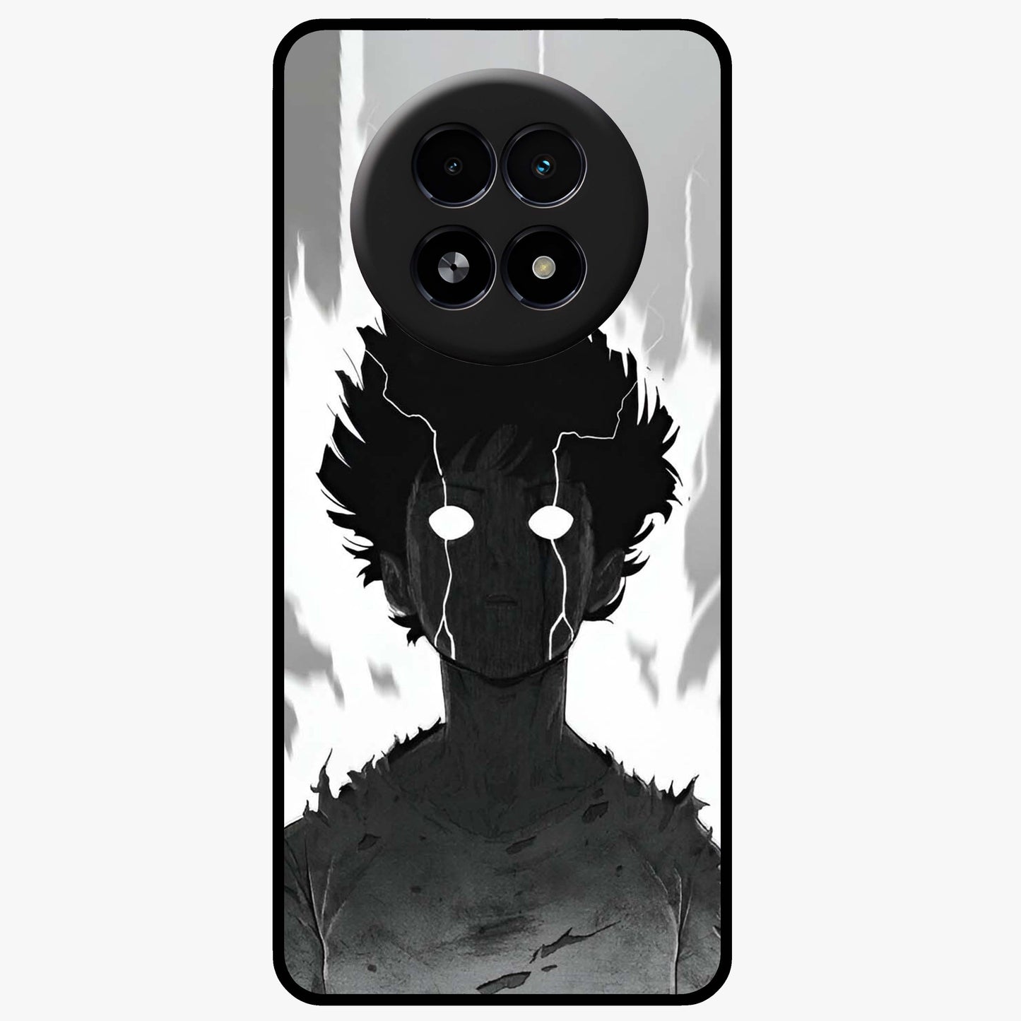 Awakened Inner Rage Glass Case showing flat back view with intense artistic artwork and glossy glass finish.
