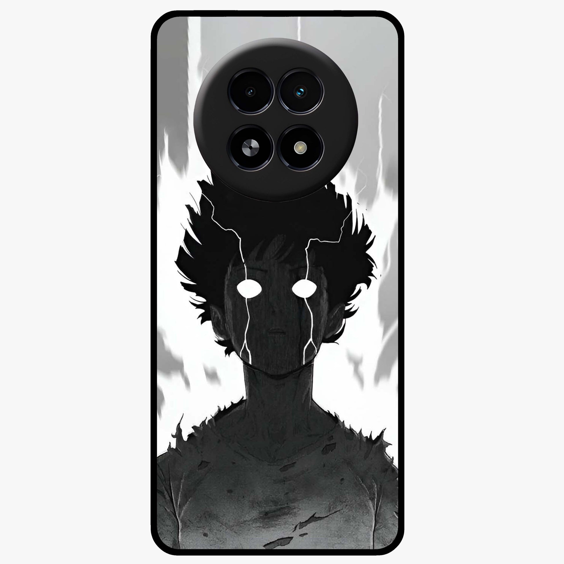 Awakened Inner Rage Glass Case showing flat back view with intense artistic artwork and glossy glass finish.