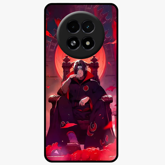Blood Moon Sovereign Glass Case showing flat back view with mystical blood moon artwork and glossy glass finish.