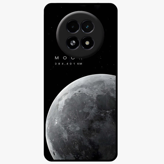 Cosmic Moon Glow Glass Case showing flat back view with glowing moon artwork and glossy glass finish.