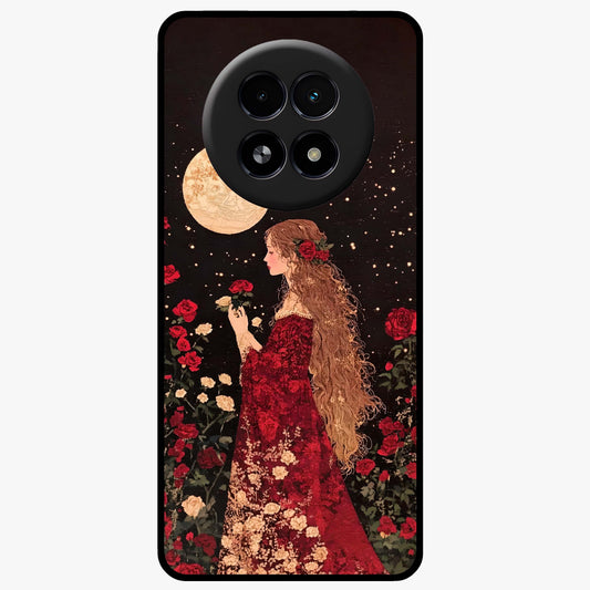 Crimson Dreams Glass Case showing flat back view with dreamy crimson artwork and glossy glass finish.