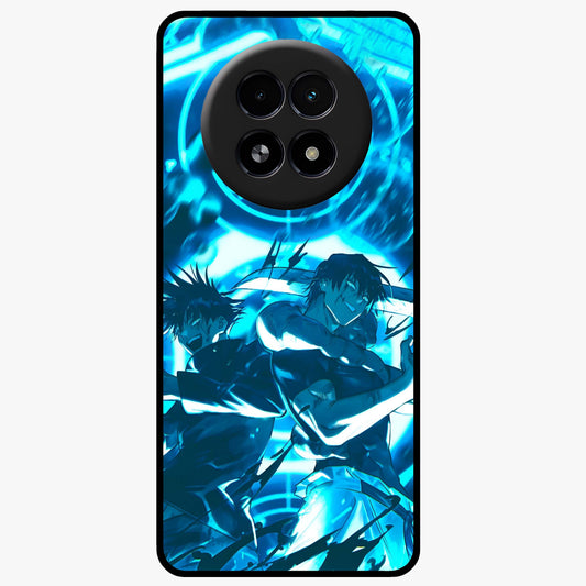 Cursed Energy Clash Glass Case showing flat back view with intense cursed energy artwork and glossy glass finish.