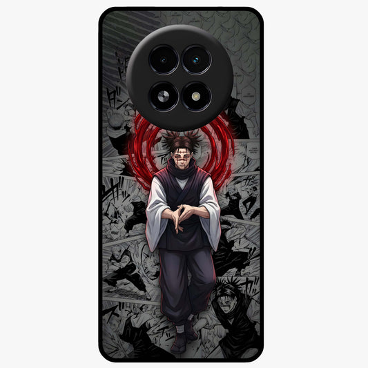 Cursed Ritual Ascension Glass Case showing flat back view with dark ritual themed artwork and glossy glass finish.