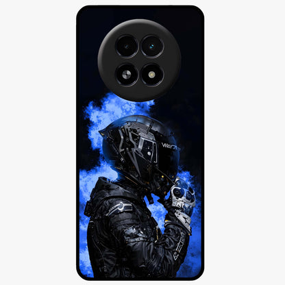Cyber Sentinel Protocol Glass Case showing flat back view with futuristic cyber themed artwork and glossy glass finish.