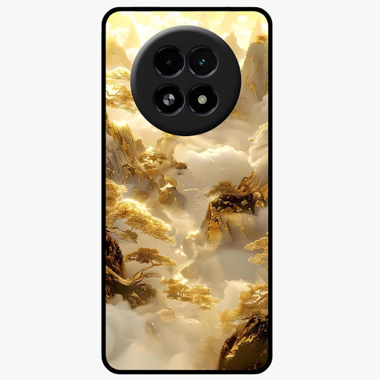 Gates Of Illumination Glass Case showing flat back view with mystical illuminated gate artwork and glossy glass finish.
