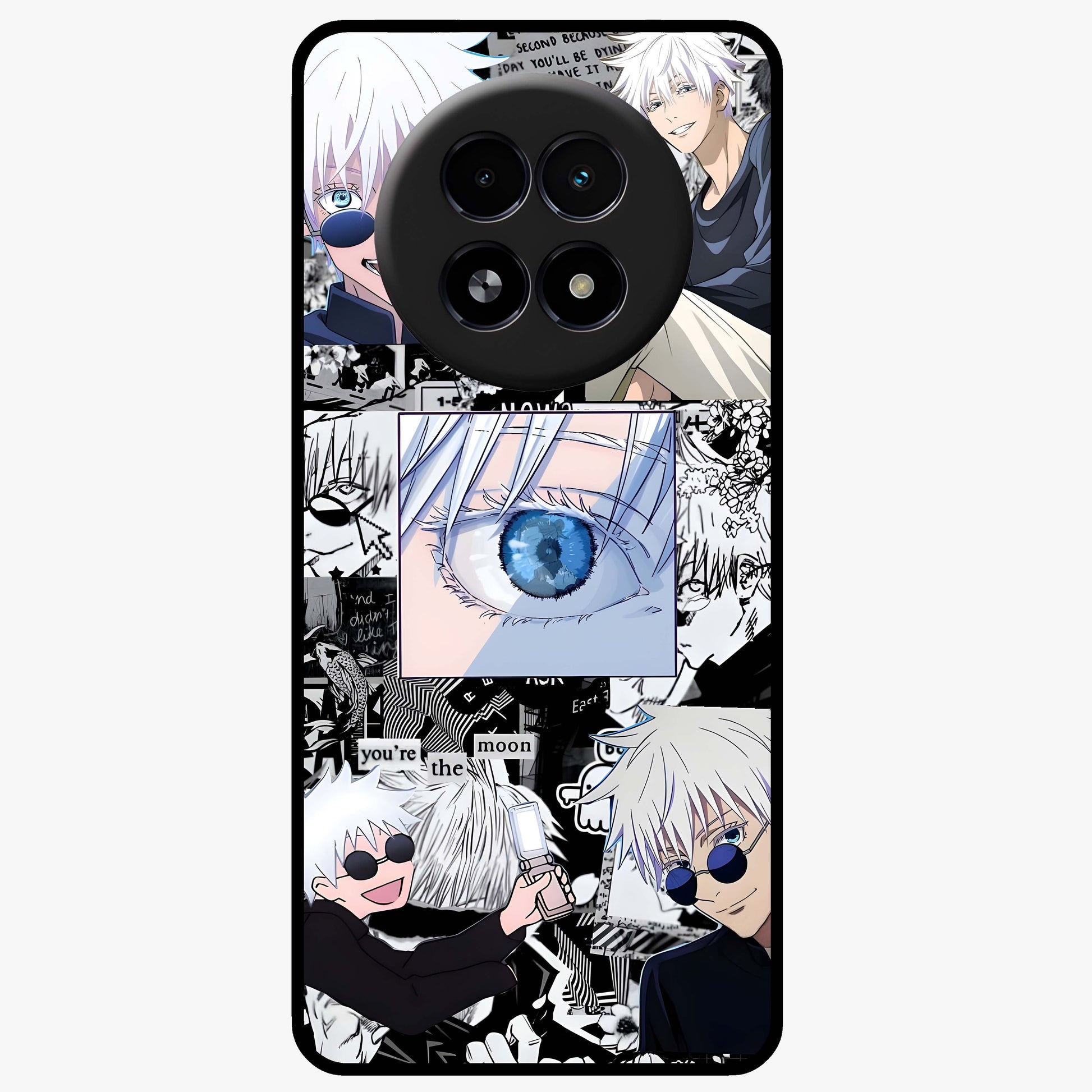 Infinity Sorcerer Chaos Glass Case showing flat back view with mystical sorcerer themed artwork and glossy glass finish.
