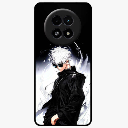 Limitless Shadow King Glass Case showing flat back view with powerful shadow warrior artwork and glossy glass finish.