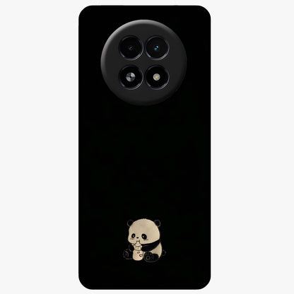 Midnight Panda Love Glass Case showing flat back view with cute panda themed artwork and glossy glass finish.