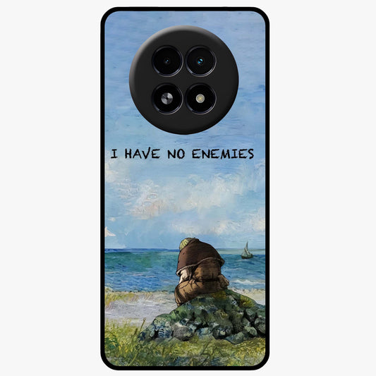 Peace Beyond War Glass Case showing flat back view with symbolic peace themed artwork and glossy glass finish.