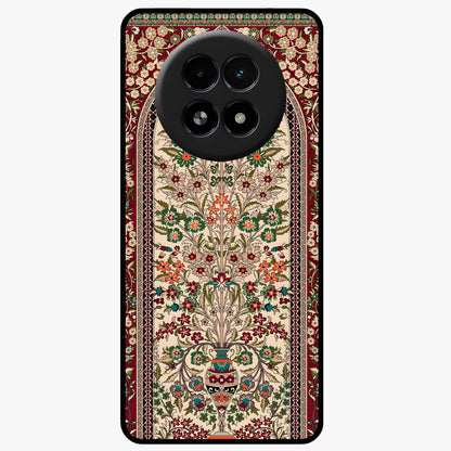 Persian Inspired Glass Case showing flat back view with ornate Persian style pattern artwork and glossy glass finish.