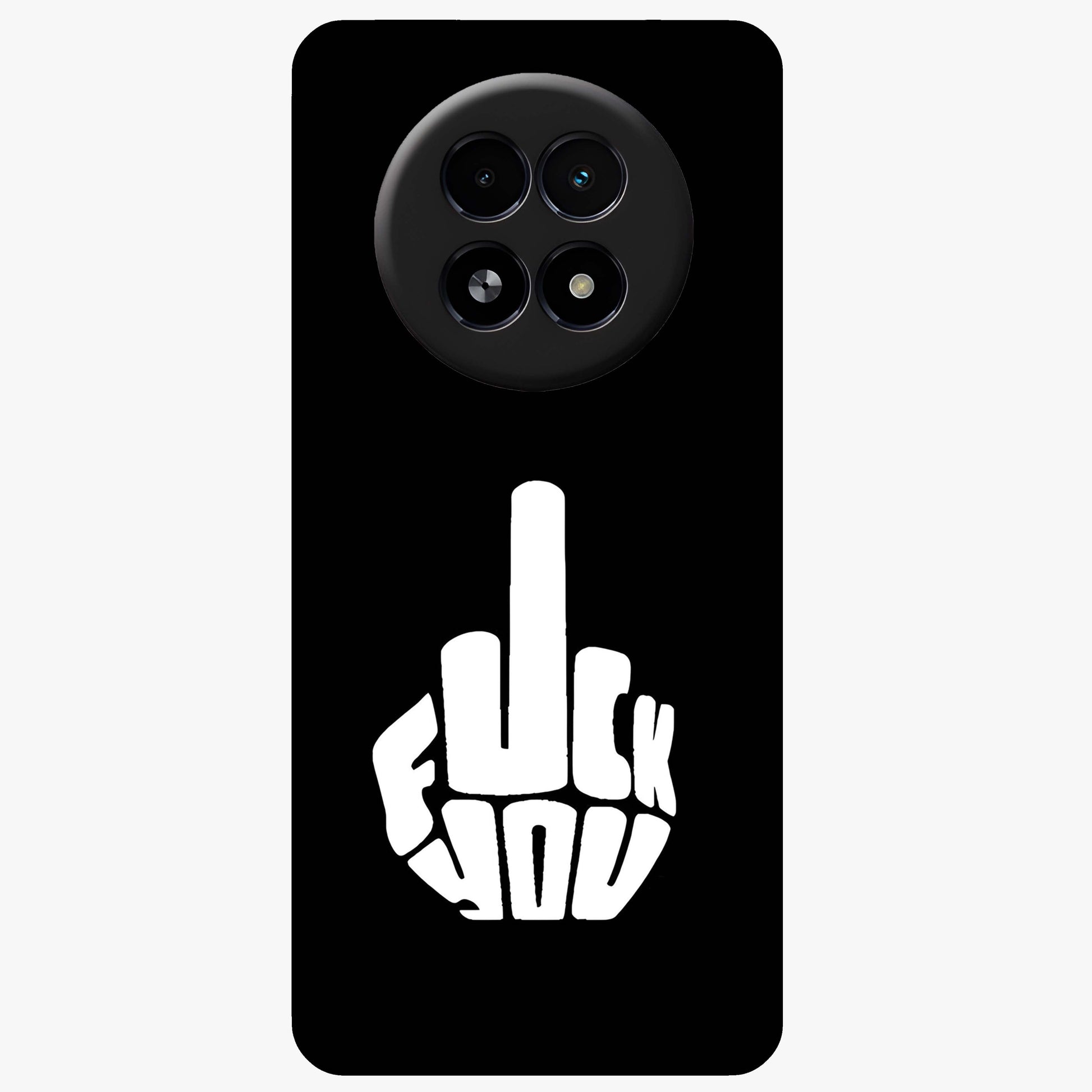 Rebel Mode On Glass Case showing flat back view with bold rebellious typography artwork and glossy glass finish.