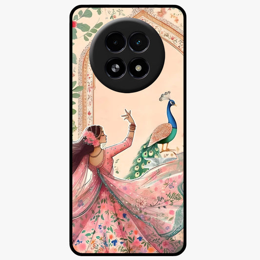 Royal Grace Muse Glass Case showing flat back view with elegant artistic artwork and glossy glass finish.