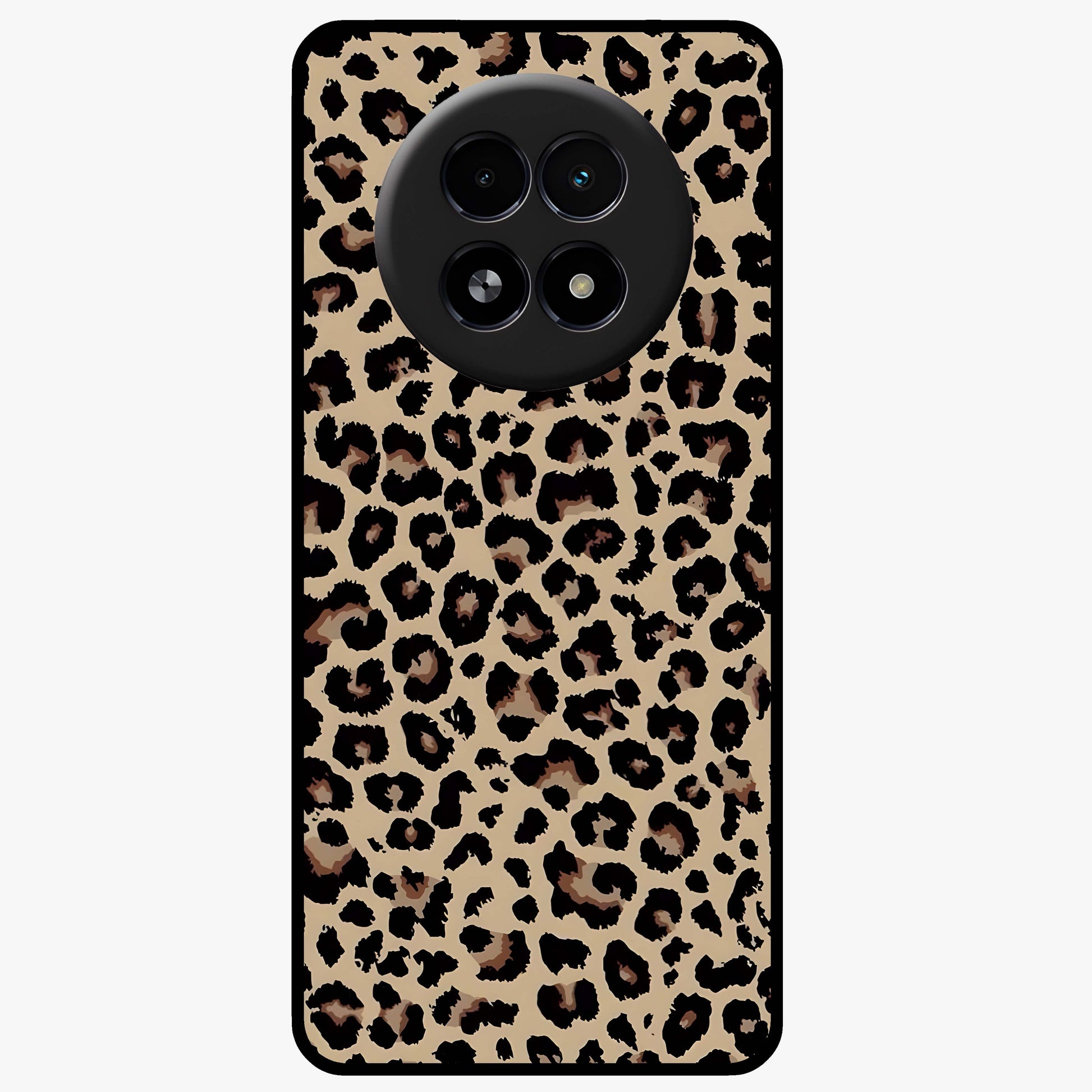 Savage Chic Pattern Glass Case showing flat back view with stylish patterned artwork and glossy glass finish.