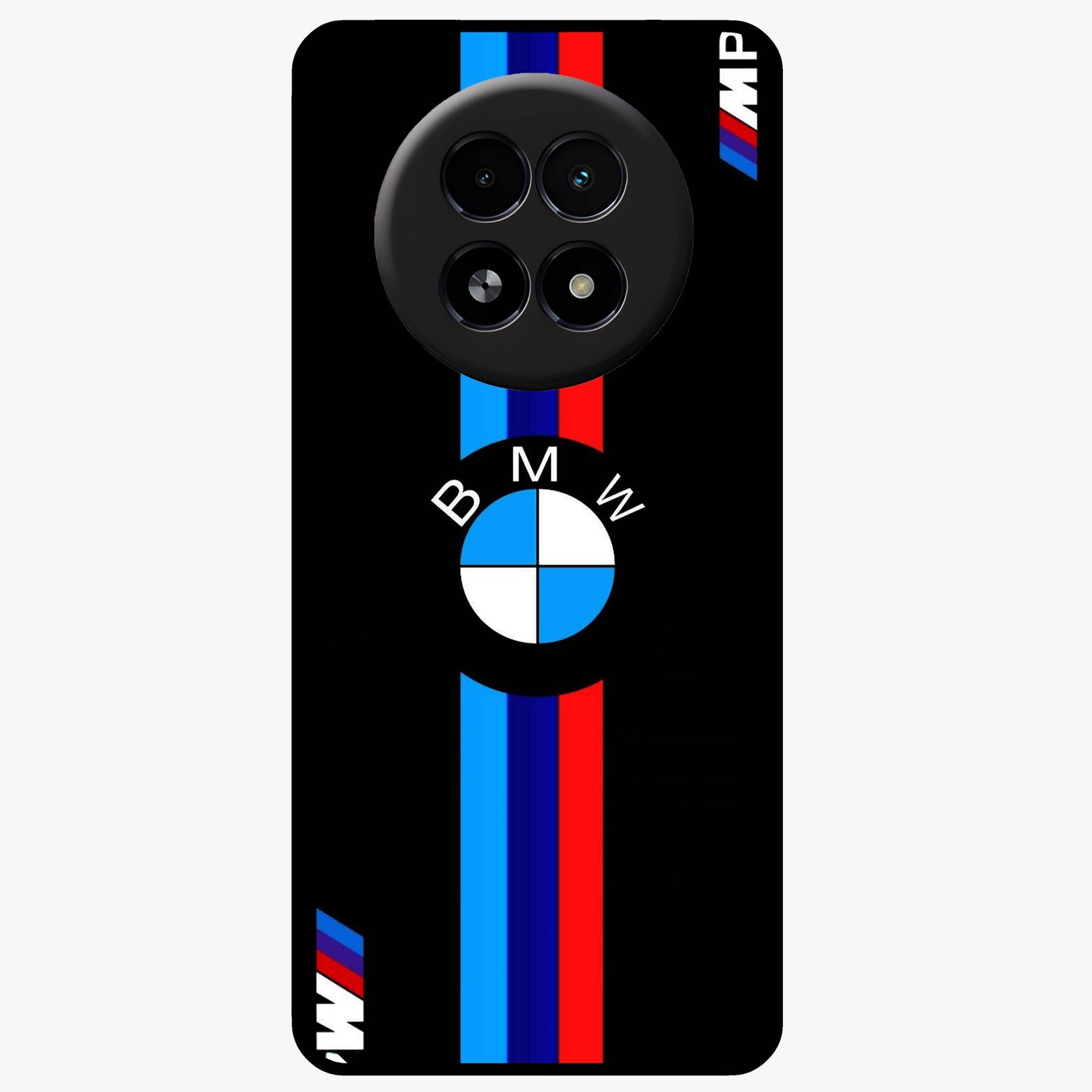 Turbo BMW Beast Glass Case showing flat back view with high performance sports car artwork and glossy glass finish.