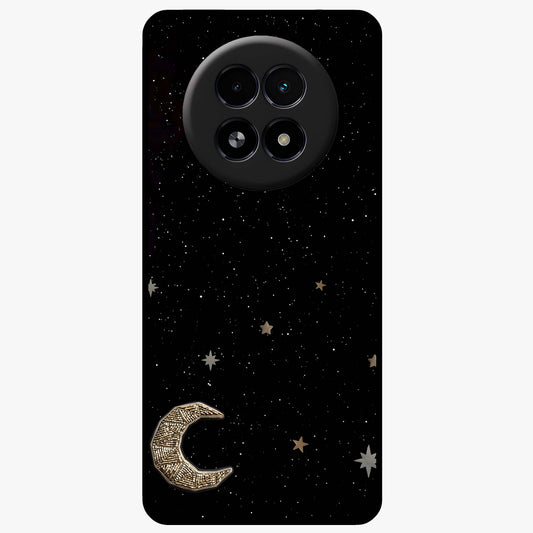 Twinkle Star With Half Moon Glass Case showing flat back view with star and half moon artwork and glossy glass finish.