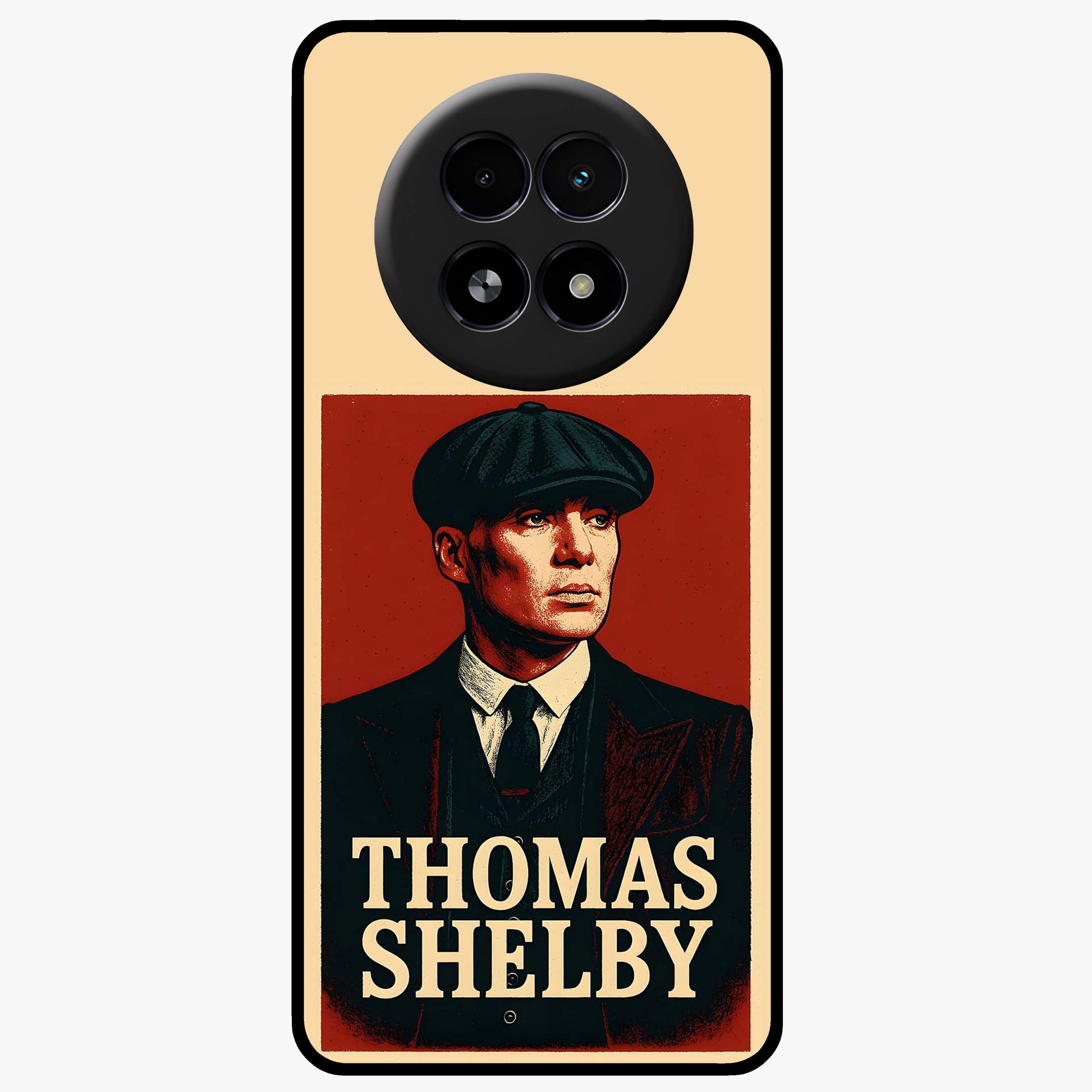 Vintage Mafia Authority Glass Case showing flat back view with bold vintage mafia inspired artwork and glossy glass finish.