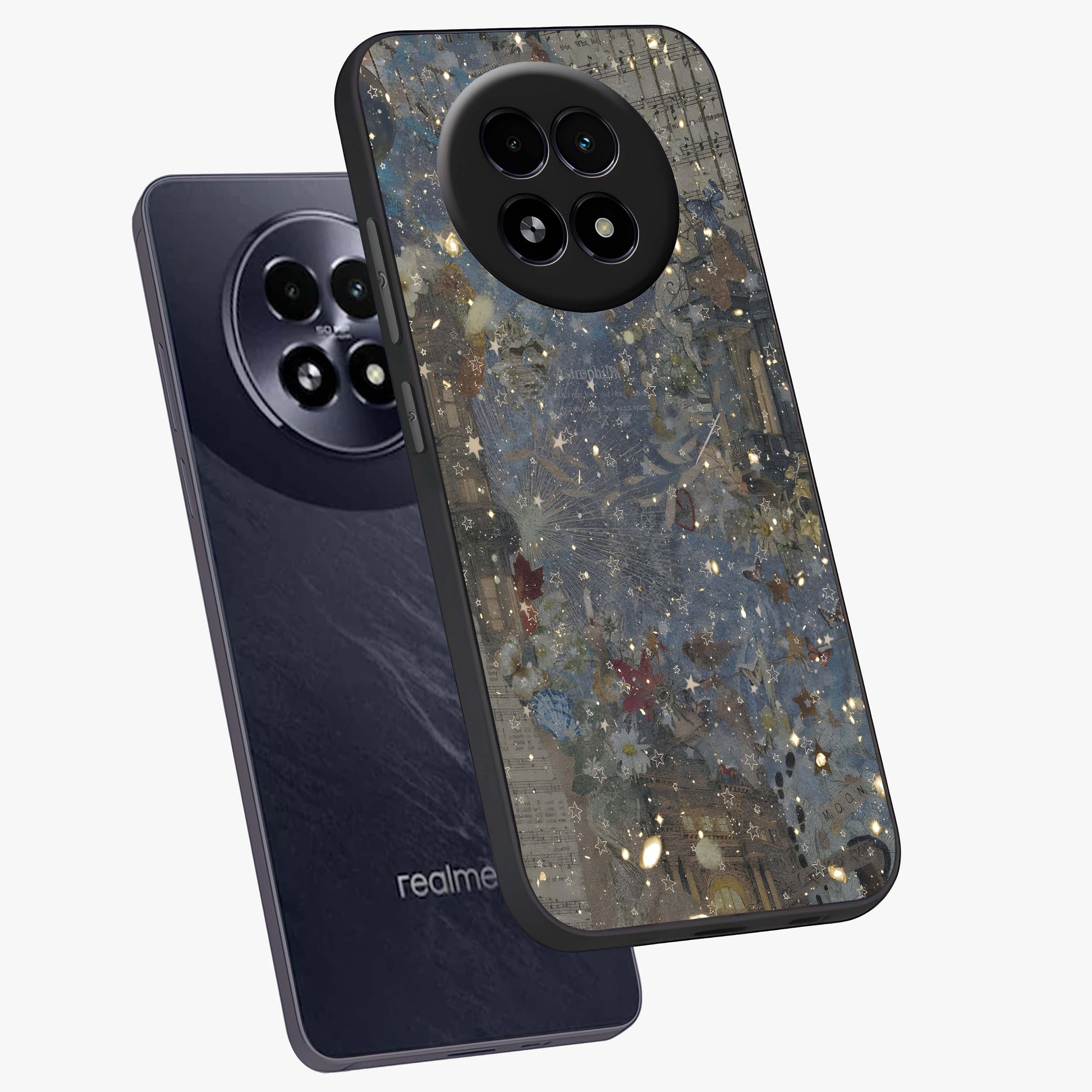 Aesthetic Astrolophia Glass Case displayed in angled mockup highlighting artistic aesthetic elements and smooth glass surface.