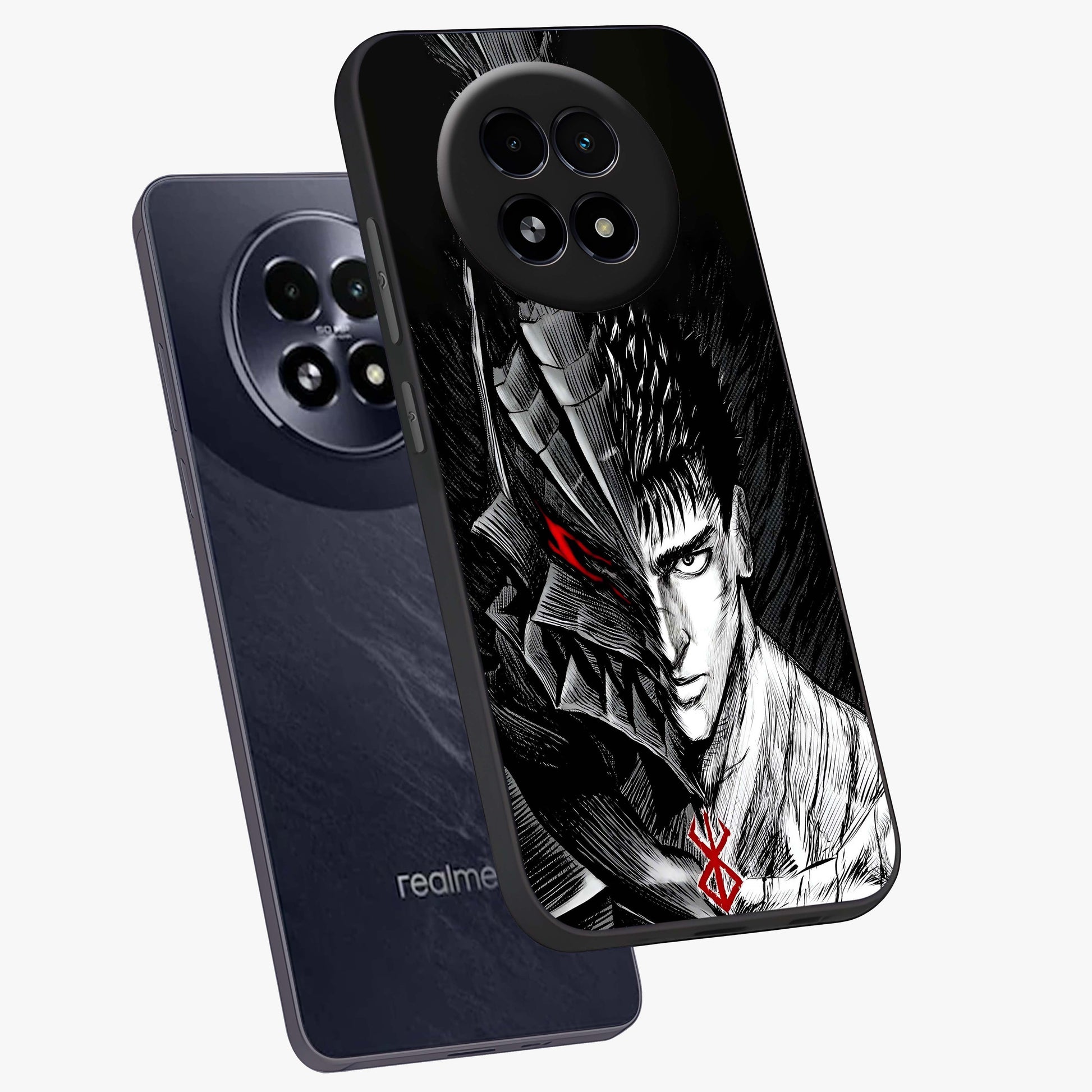 Berserker Blood Oath Glass Case displayed in angled mockup highlighting dark fantasy graphic design and powerful theme.