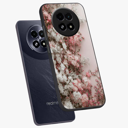 Blush Blossom Cloud Glass Case displayed in angled mockup highlighting soft cloud and blossom design with pastel aesthetic.