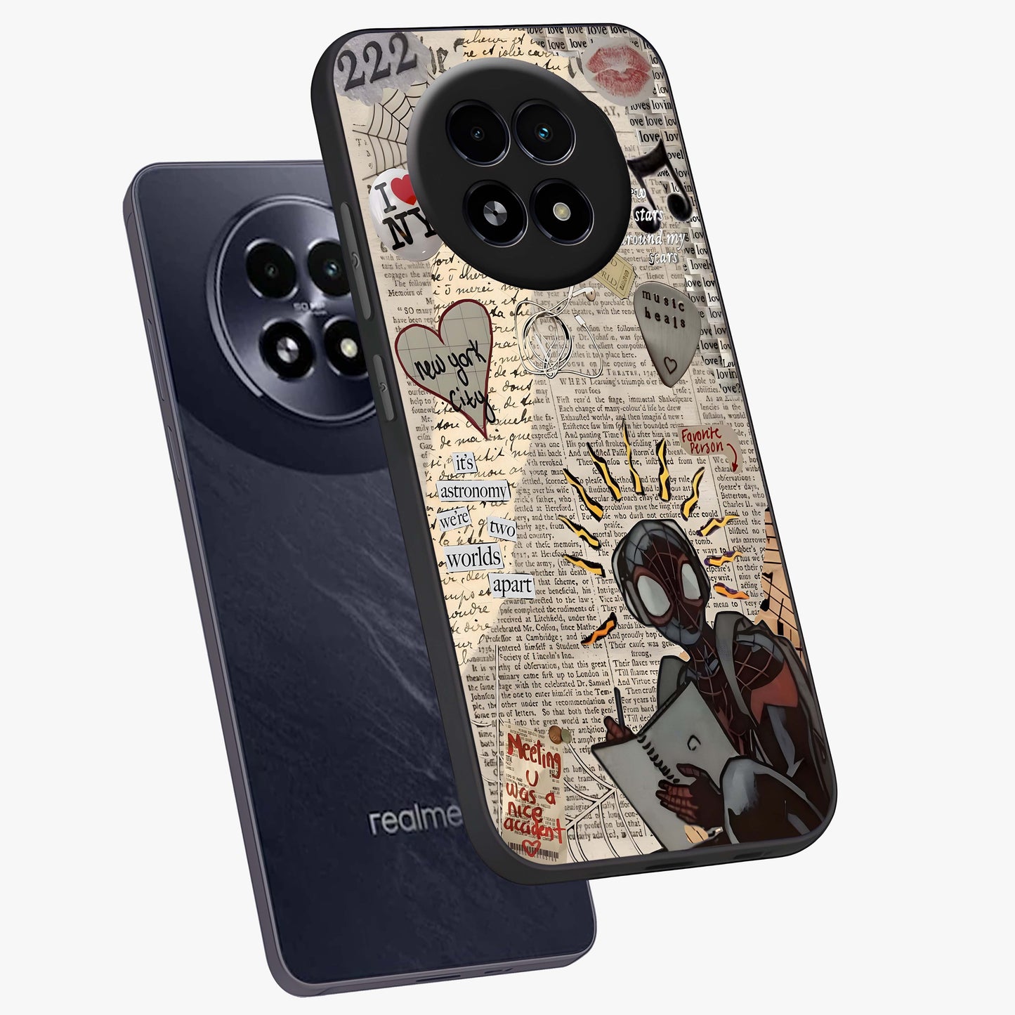 City Dream Sketch Glass Case displayed in angled mockup highlighting minimal city illustration with aesthetic sketch style.