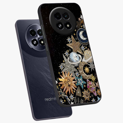 Cosmic Sparkle Dreams Glass Case displayed in angled mockup highlighting dreamy star sparkle design with celestial aesthetic.