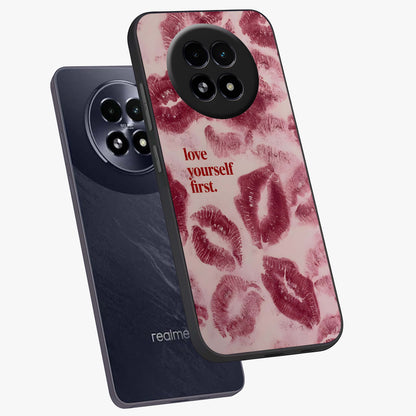 Crimson Kiss Love Glass Case displayed in angled mockup highlighting bold love inspired design with modern aesthetic style.