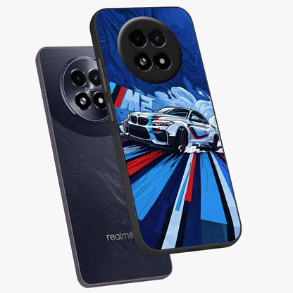 Drift Power Rush Glass Case displayed in angled mockup highlighting powerful drift car design with sporty aesthetic style.