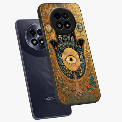 Ethereal Evil Eye Glass Case displayed in angled mockup highlighting protective evil eye symbol with spiritual aesthetic design.