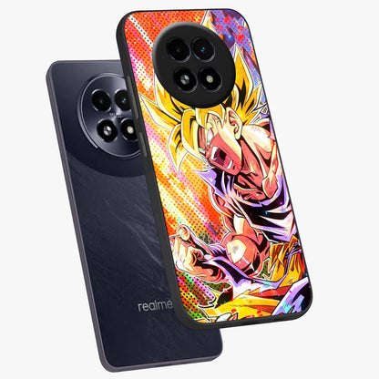 Firing Goku Glass Case displayed in angled mockup highlighting dynamic anime character design with action aesthetic.