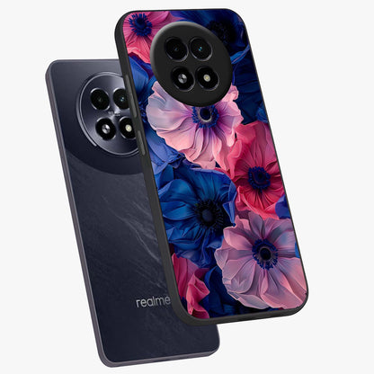 Flower Paper Art Pattern Glass Case displayed in angled mockup highlighting layered paper flower design with artistic aesthetic.
