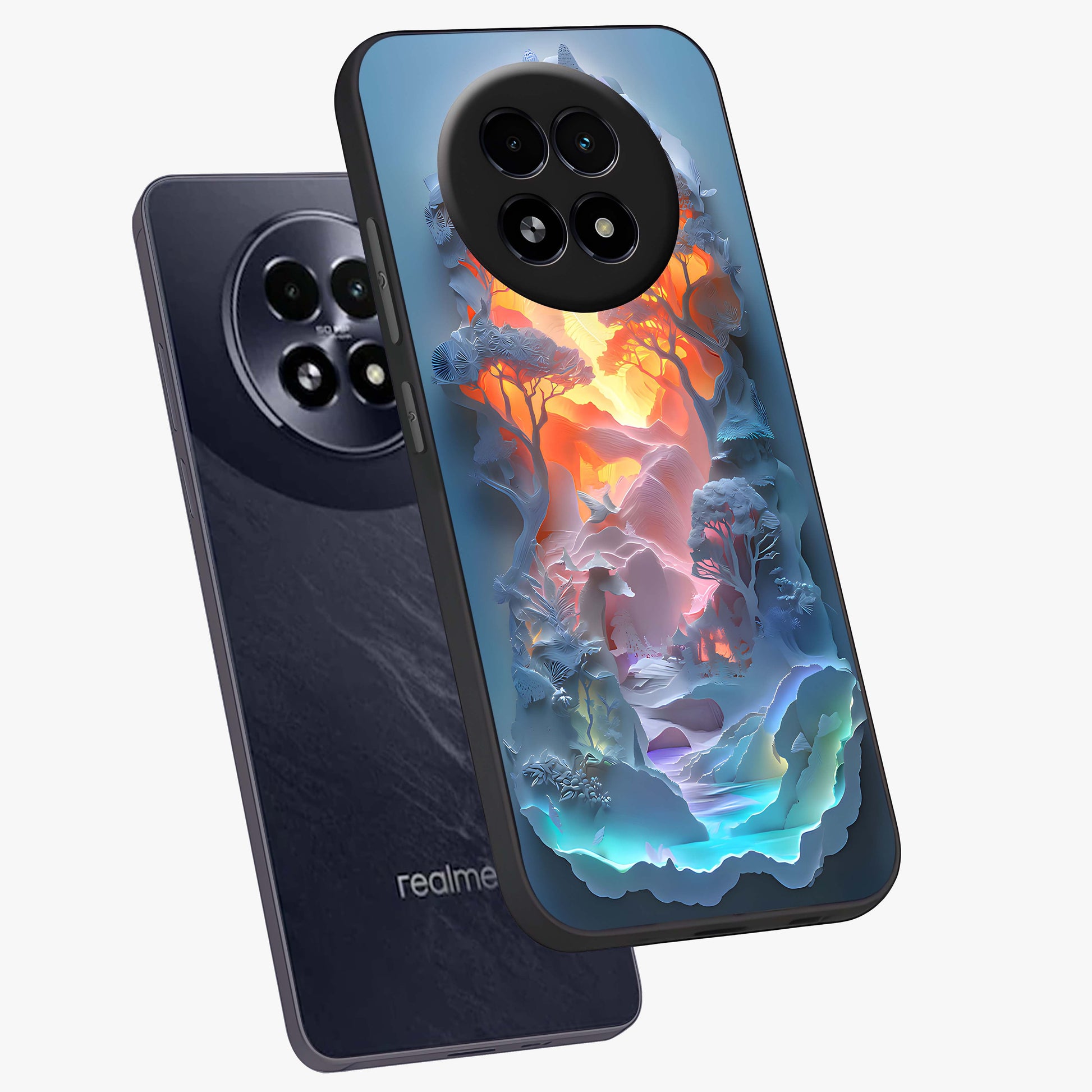 Glow Forest Portal Glass Case displayed in angled mockup highlighting mystical forest design with magical glowing aesthetic.