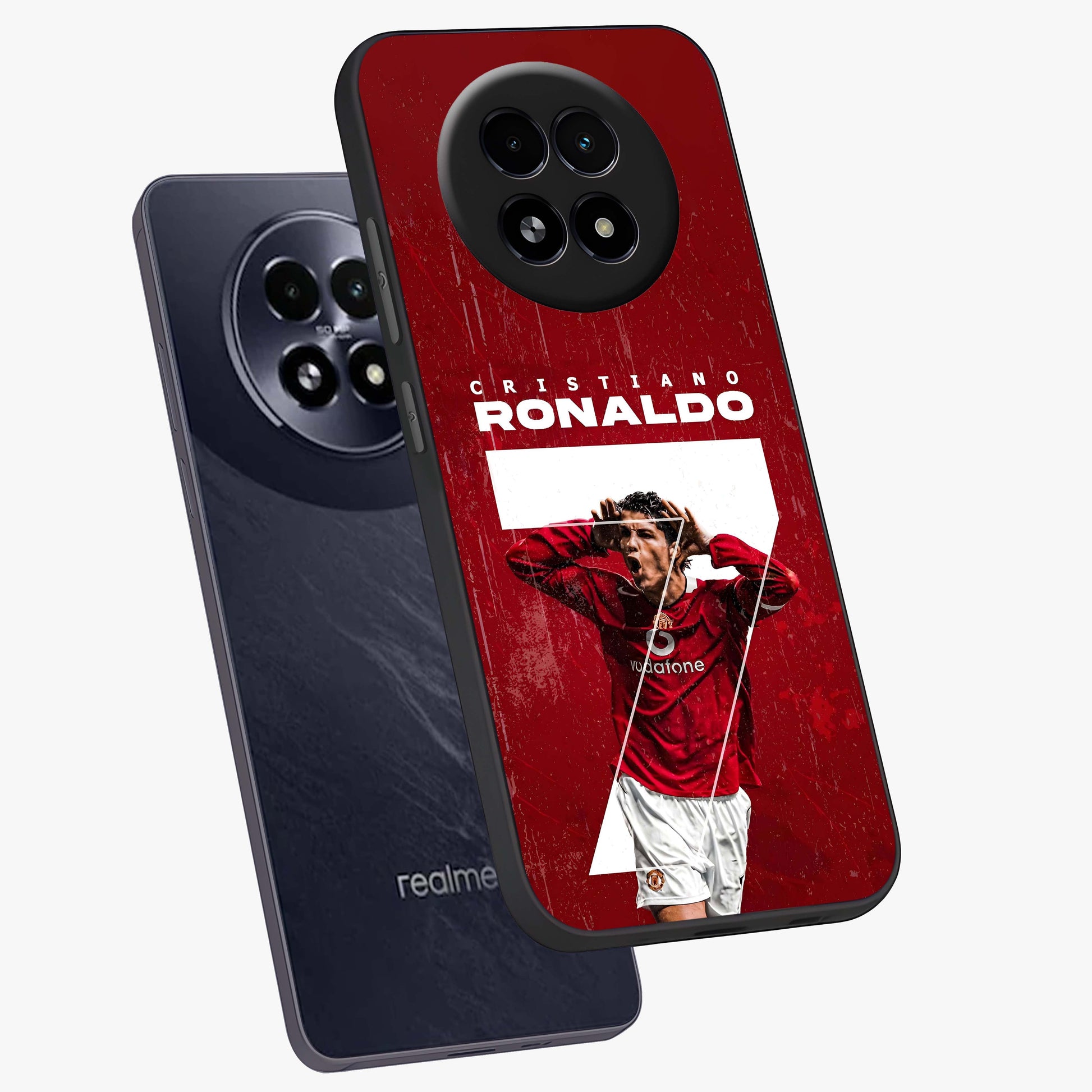 Goal Celebration Legacy Glass Case displayed in angled mockup highlighting energetic sports celebration design with bold athletic theme.