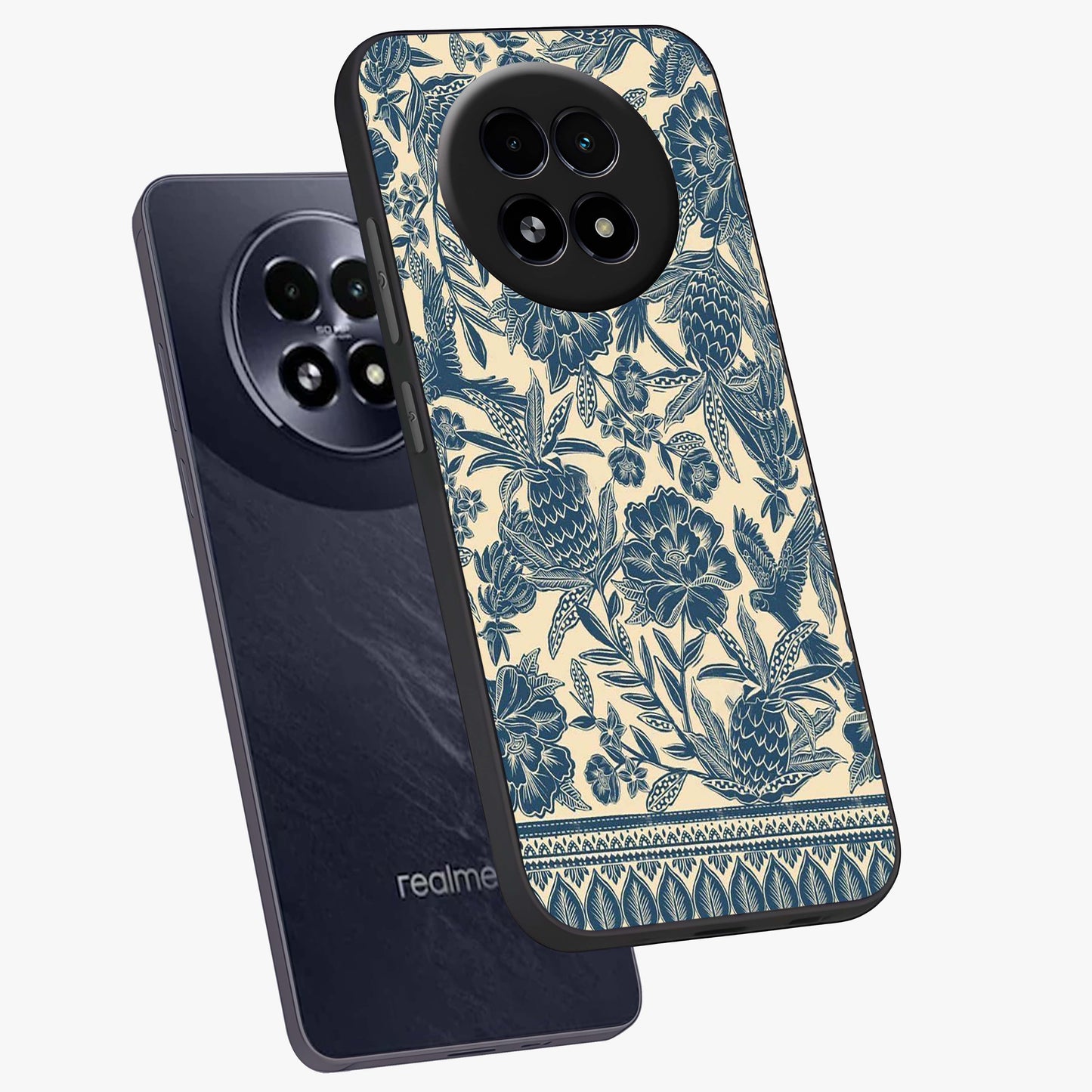 Heirloom Wild Bloom Glass Case displayed in angled mockup highlighting botanical bloom design with classic aesthetic style.