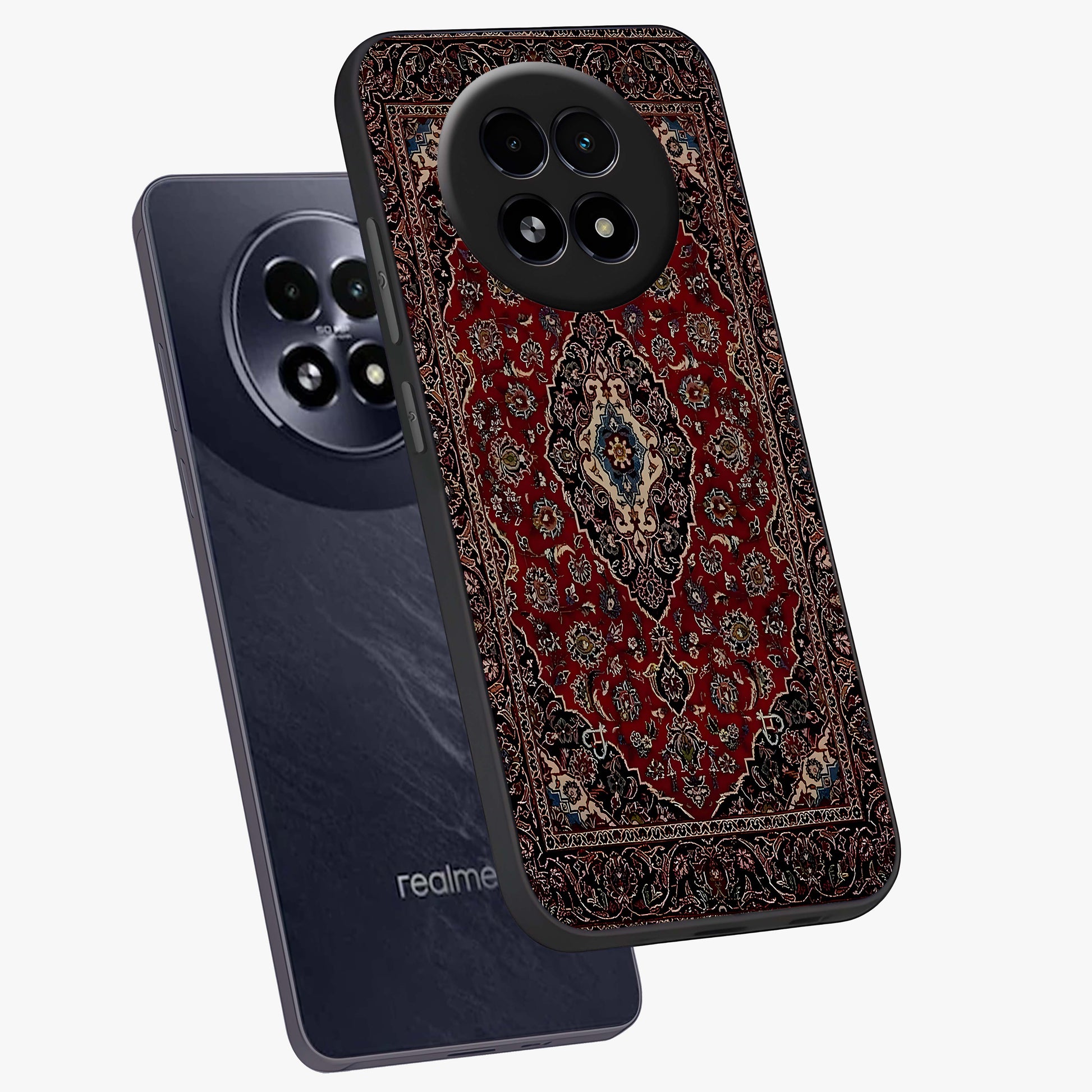 Heritage Carpet Royale Glass Case displayed in angled mockup highlighting intricate royal carpet design with heritage aesthetic.