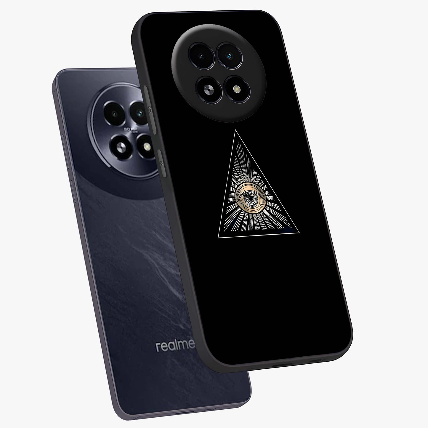 Illuminati Evil Glass Case displayed in angled mockup highlighting dark occult inspired design with bold aesthetic style.