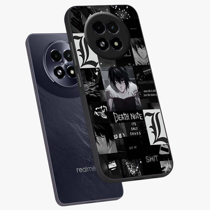 Midnight Chaos Mind Glass Case displayed in angled mockup highlighting chaotic artistic design with dramatic midnight aesthetic.
