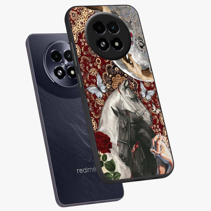 Moonlit Royal Stallion Glass Case displayed in angled mockup highlighting powerful stallion illustration with royal night aesthetic.