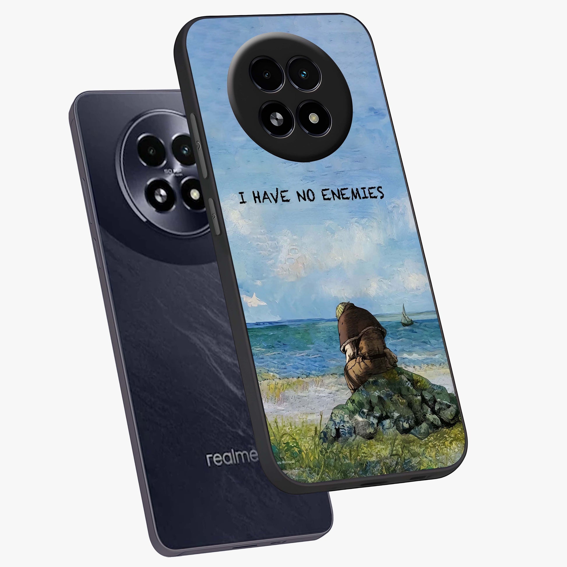 Peace Beyond War Glass Case displayed in angled mockup highlighting meaningful message design with artistic aesthetic style.