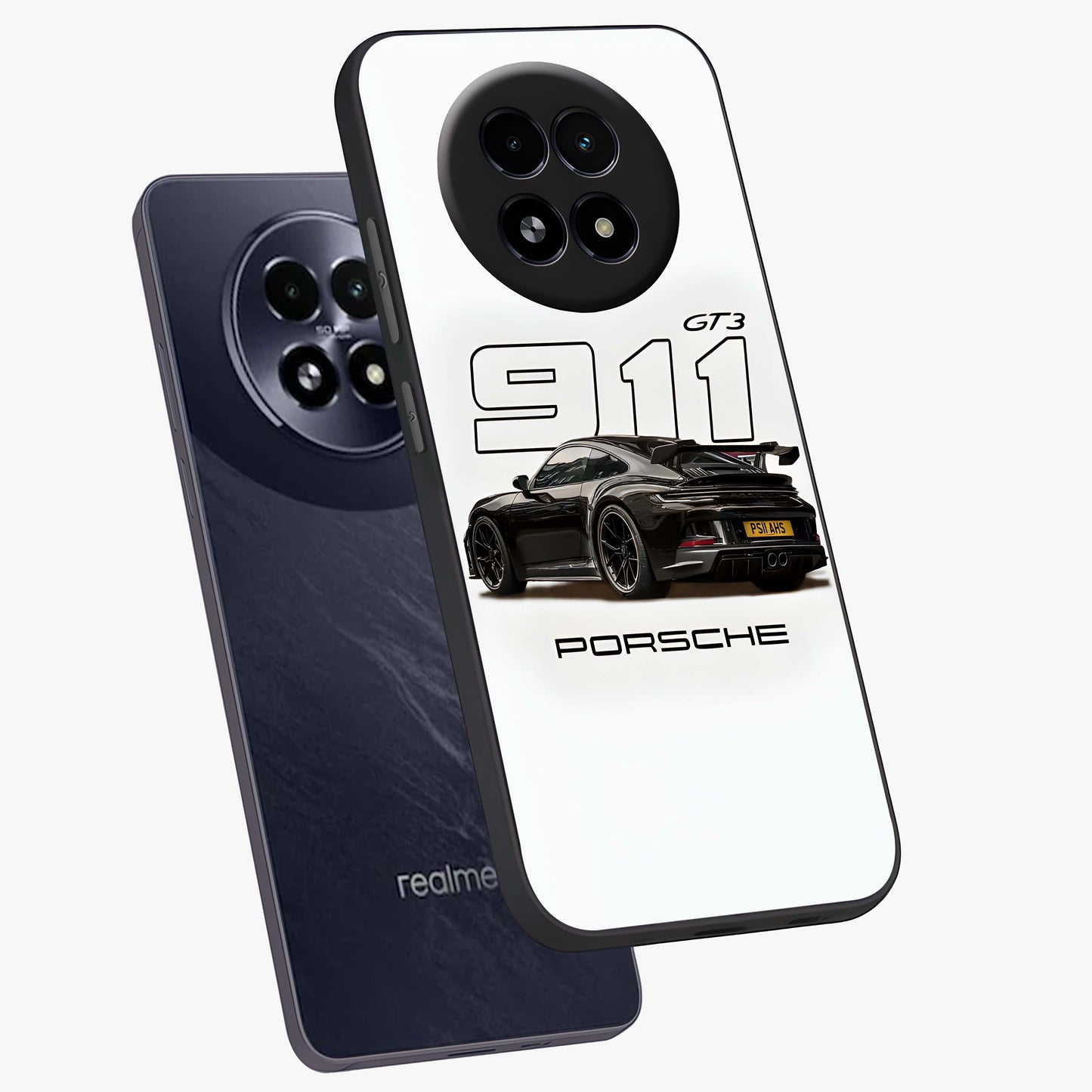 Turbo Legacy Icon Glass Case displayed in angled mockup highlighting dynamic automotive design with performance aesthetic.
