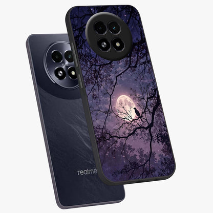 Whispering Moon Silence Glass Case displayed in angled mockup highlighting calm lunar design with dreamy night aesthetic.