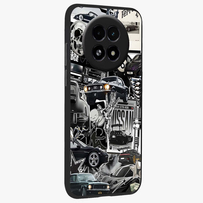 Aesthetic Dark Love Glass Case upright view showcasing dramatic romantic artwork with modern aesthetic style.