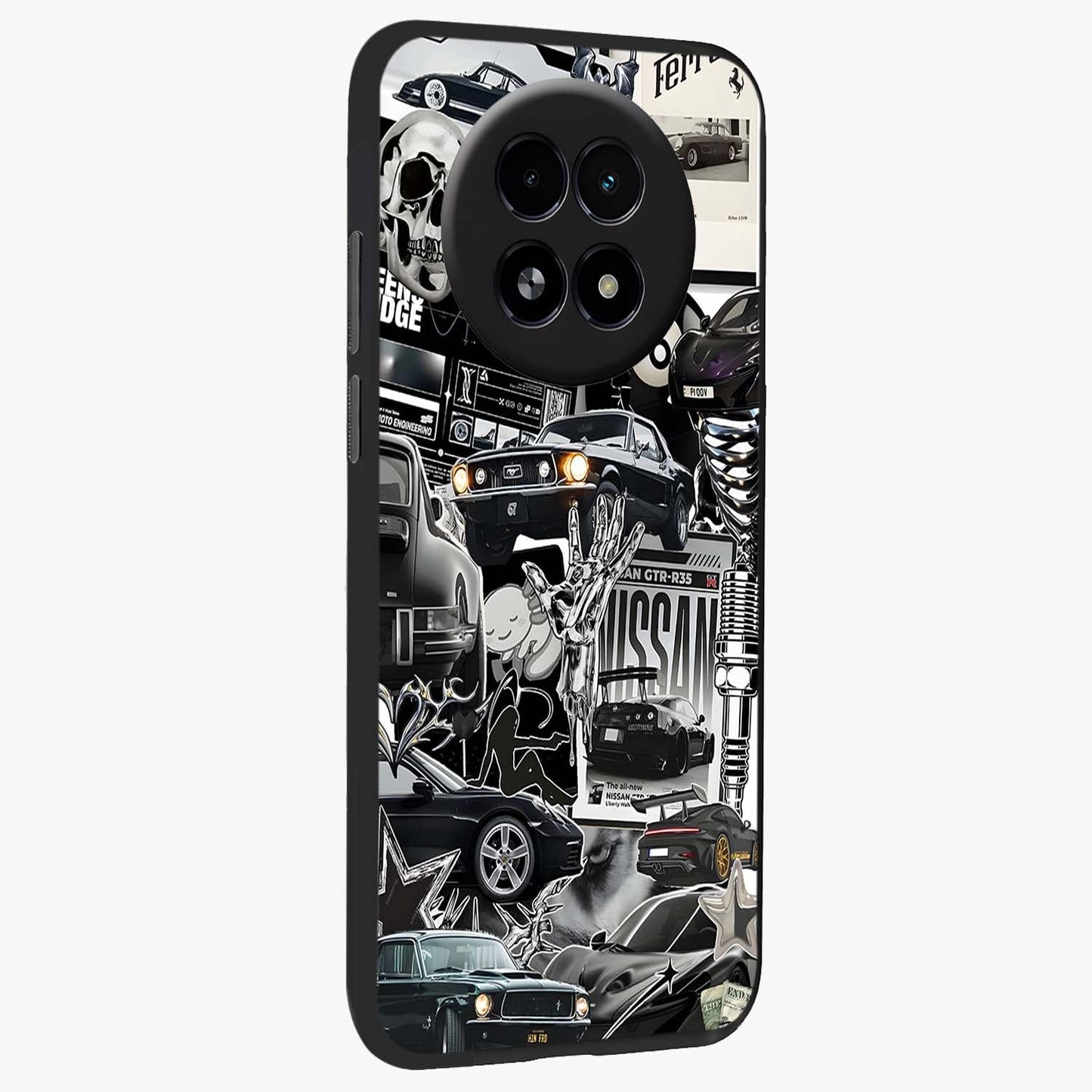Aesthetic Dark Love Glass Case upright view showcasing dramatic romantic artwork with modern aesthetic style.
