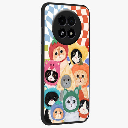 Cats in Fruits Glass Case upright view showcasing charming cat artwork with fun fruity theme.