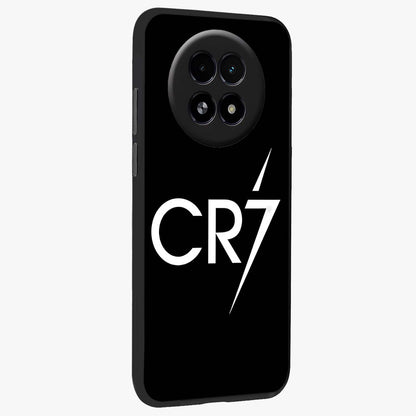 Cr7 Elite Strike Glass Case upright view showcasing energetic football inspired design with modern sports aesthetic.