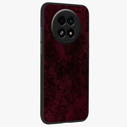 Crimson Fade Flow Glass Case upright view showcasing dynamic crimson flow artwork with stylish abstract theme.