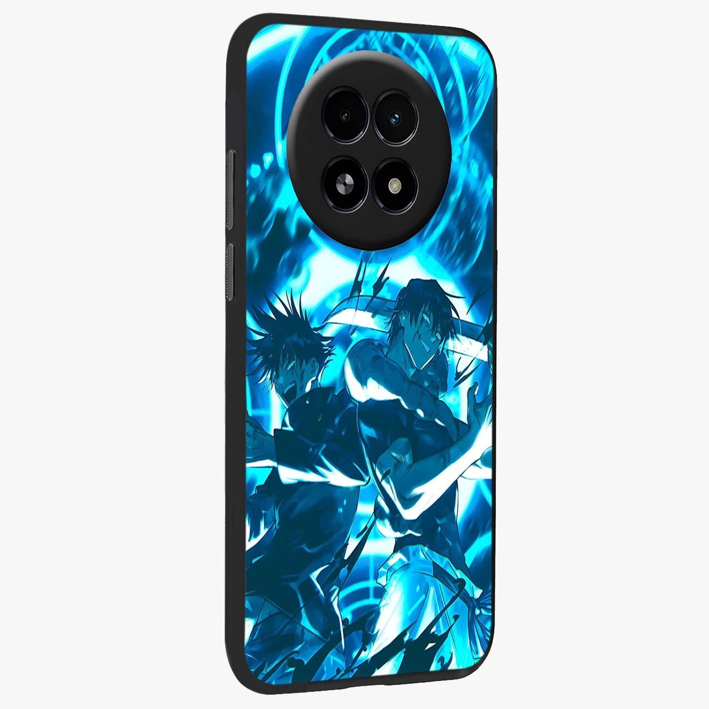 Cursed Energy Clash Glass Case upright view showcasing dramatic clash artwork with bold supernatural theme.