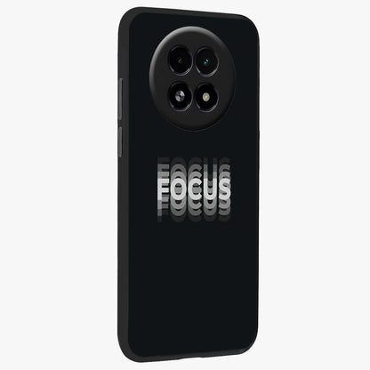 Focus Mode On Glass Case upright view showcasing strong typography statement with sleek motivational theme.